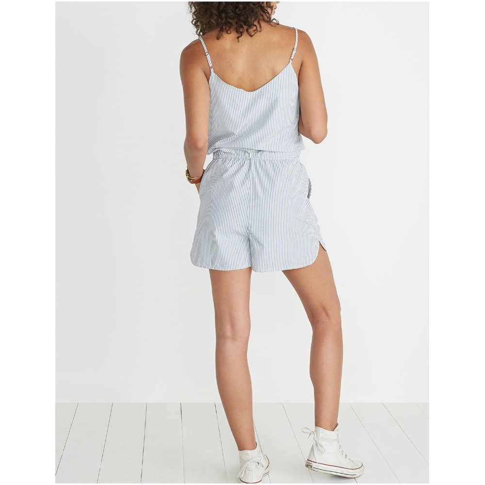 New MARINE LAYER Blue Striped Brigitte Romper sz M - Picture 3 of 8